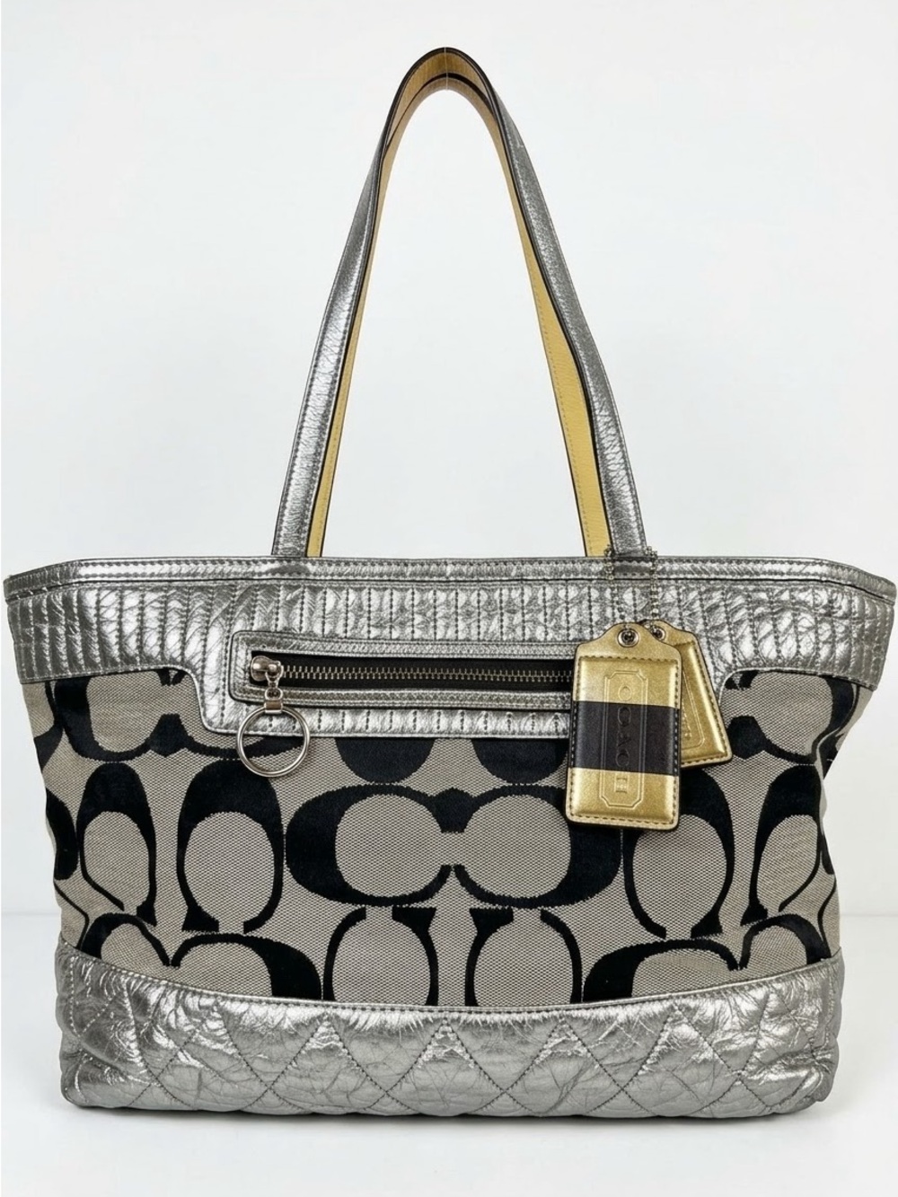 Coach Poppy Signature Metallic Quilted Canvas Tote G1176-18676 (2011) y2k